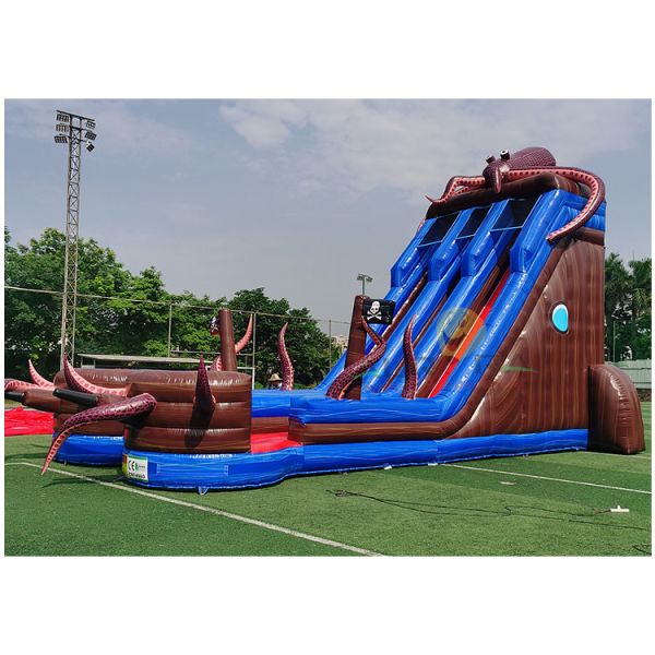 Octopus Inflatable Water Slide Small Pool Backyard Inflatable Water Slide For