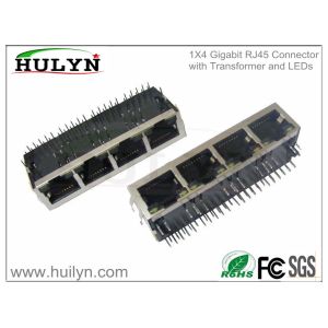 Cheap RJ45 with transformer RJ45 JACK 1x4 Gigabit for sale
