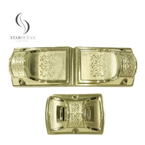 China Light Gold Custom PP Material Coffin Handles And Decorative Coffin Corners 8# LG on sale