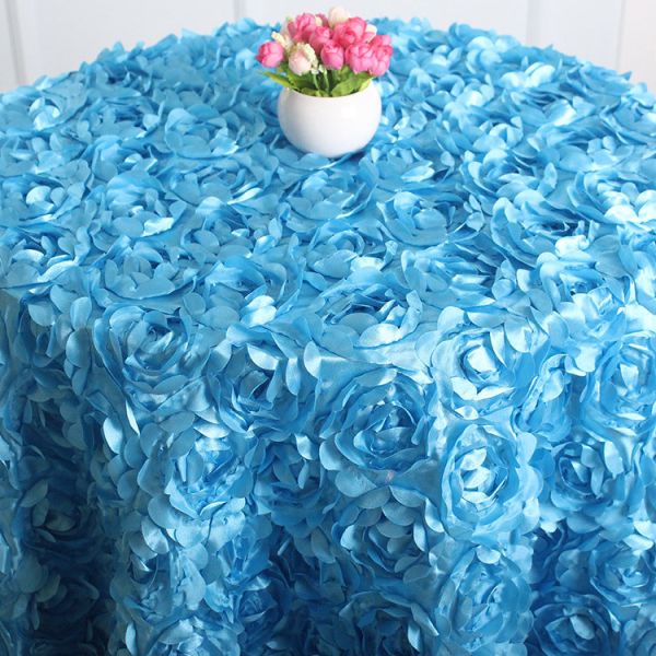 Quality Custom Color Party Banquet Table Cloth Embroidered Logo wholesale