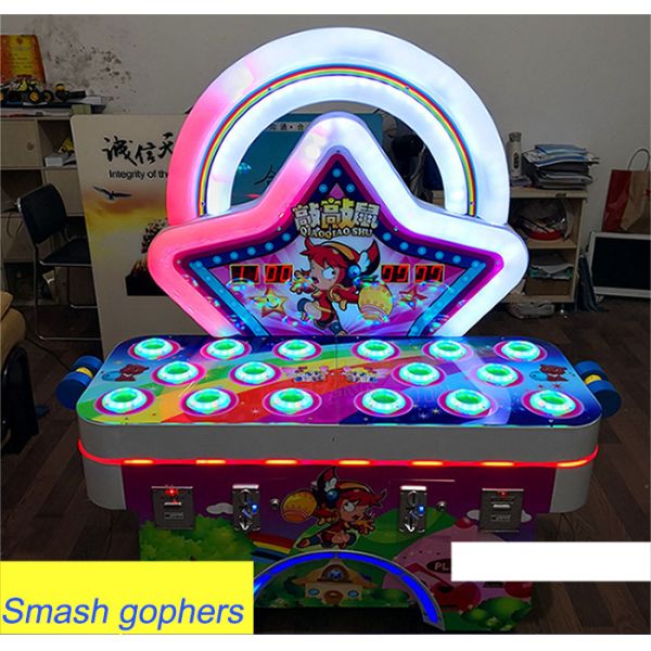 250W Amusement Game Machines Kids Hammer Frog Whack A Mole Hammer Hitting Game