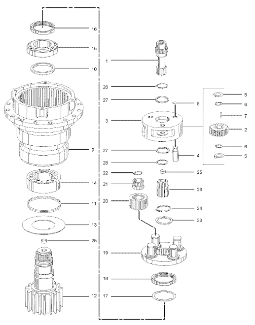155-0832 155-0833 Roller Bearing Wheel Excavator Swing Drive Parts Fitting For C4.4 M314F