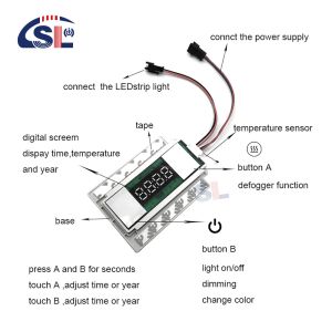 LED ON/OFF/Dimmer Function 12V 5A 60W Touch Sensor Switch for Bathroom Mirror