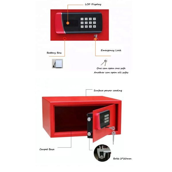 Personal Safe Electrostatic Powder Coated Iron Safe Box