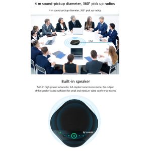 FCC CE 3.5mm Conference Table Speakerphone USB Omnidirectional