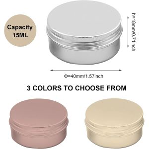 Silver Gold Empty Aluminum Cosmetic Jars Engraving Storage Container