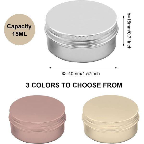 Silver Gold Empty Aluminum Cosmetic Jars Engraving Storage Container