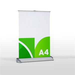 100% Aluminium Portable Retractable Mini A3 A4 Table Roll Up Banner Stand / Mini