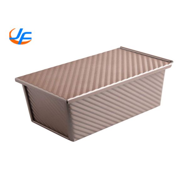 Quality RK Bakeware China Foodservice NSF 680g Commercial Baking Pullman Loaf Pan With Cover , Bread Pan Bread Toast Mold wholesale
