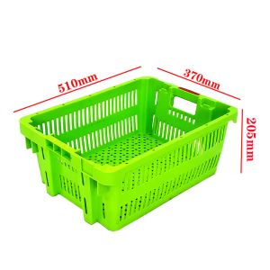 Agricultural Plastic Crate for Vegetable and Fruit Stackable Container Box NO