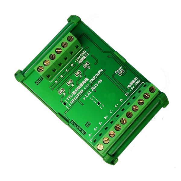 Converter DC24V 4 Ways Servo Encoder Differential 5V TTL to Collector 24V HTL