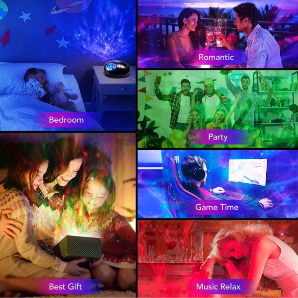 Star Projector Dinosaur Egg Galaxy Projector for Bedroom Remote Control White Noise Speaker 14 Colors LED Night Light Fo