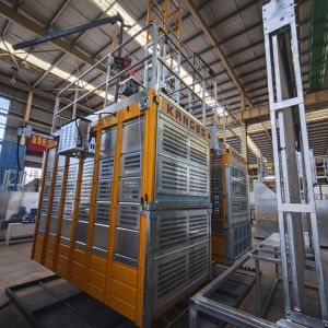 Cheap PLC Control With Frequency Converter Construction Hoist 120 Meters Lifting Height Construction Elevator for Site Operations for sale