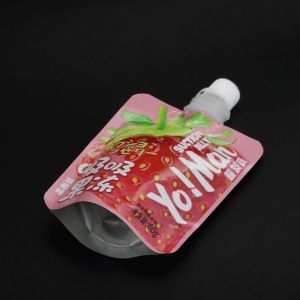 Colorful Stand Up Plastic Drink Bag With Spout Aluminium Foil Spout Pouch Flat