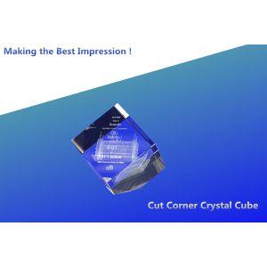 Cheap 3D cut corner cube crystal/bevelled cut corner crystal cube/blank cut corner crystal cube for sale