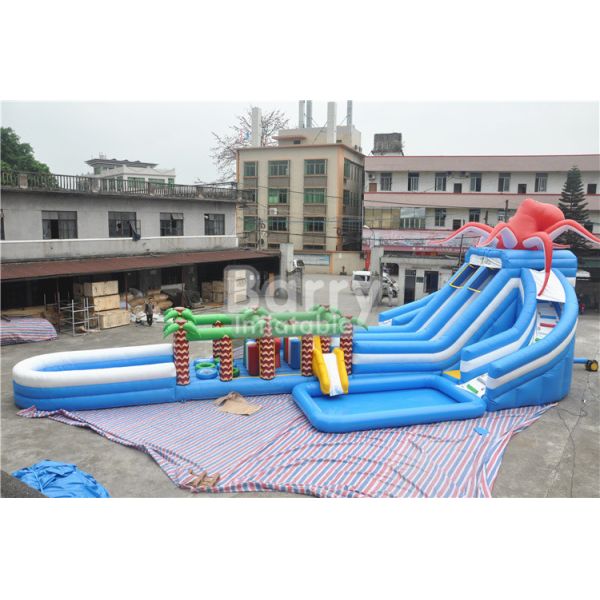 Quality Jungle Inflatable Hurricane Backyard Inflatable Water Slide Theme Park Water Slide With Inflatable Obstacle Course wholesale