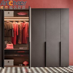 China Modern Wooden Wardrobe Almari Furniture Portable Closet For Bedroom Storage on sale