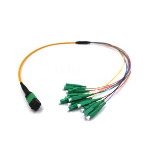 FTTH Trunk LSZH G657A Fiber Optical Patch Cord OM3 OM4 MPO MTP To LC