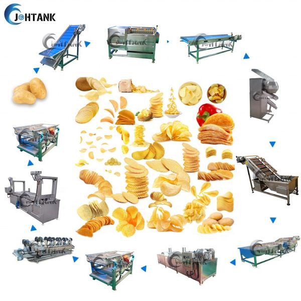 SUS304 Fully Automatic Potato Chips Making Machine 500kg/H