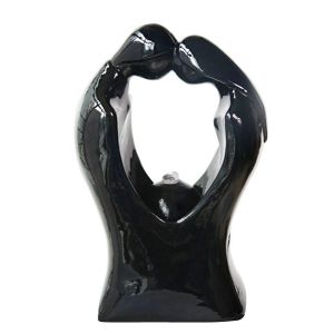China Silhouette Glossy Modern Indoor Water Fountains In White Black Color on sale