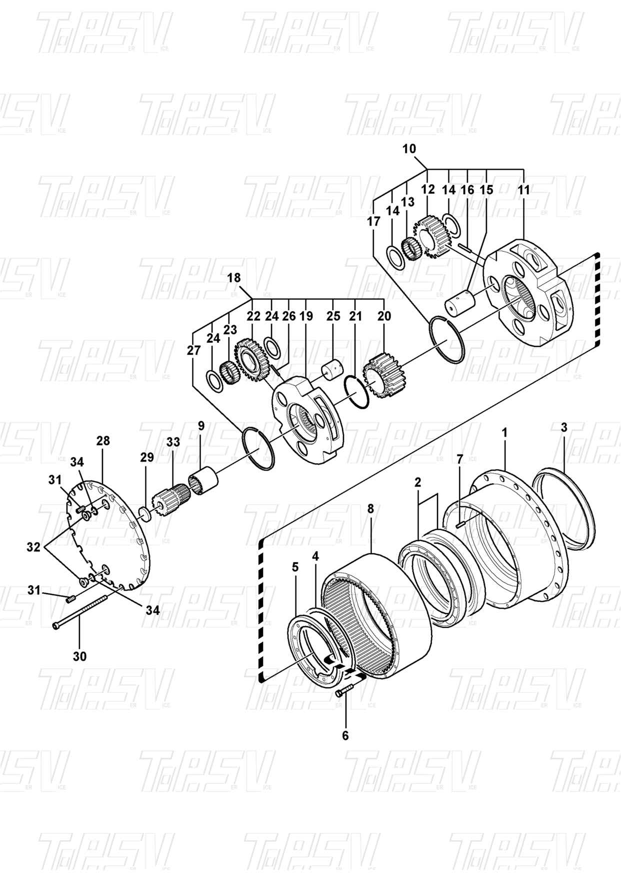 VOE14528727 Gear Meshing EC210 Excavator Travel 1 Stage Planetary Carrier Manufactured for Excavator Machinery Delivering Power Distribution and Gear