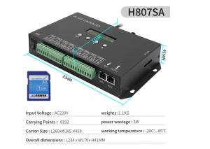 China DMX512 Programable SPI Led Controller H807SA 8192Pixels For DMX512 WS2811 WS2812B WS2815 APA102 Led Strip on sale China DMX512 Programable SPI Led Controller H807SA 8192Pixels For DMX512 WS2811 WS2812B WS2815 APA102 Led Strip on sale