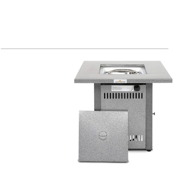 Quality 28" Heavy Duty Square Gas Fire Pit Table Impulse Ignition wholesale