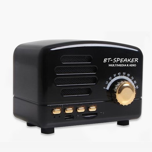 Pink Black Brown Wooden Color Classic Round Portable Bluetooth Speaker Clock