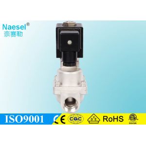 SS 1.6 MPA 16 Bar 230 PSI Piston Solenoid Valve With Teflon Seal Normally Opened