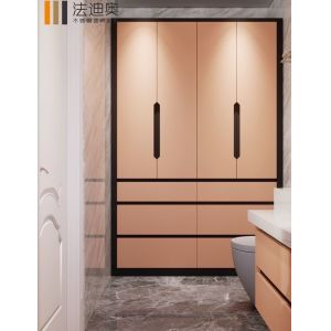 Elegant And Functional Orange Stainless Steel Bathroom Vanity Cabinet With