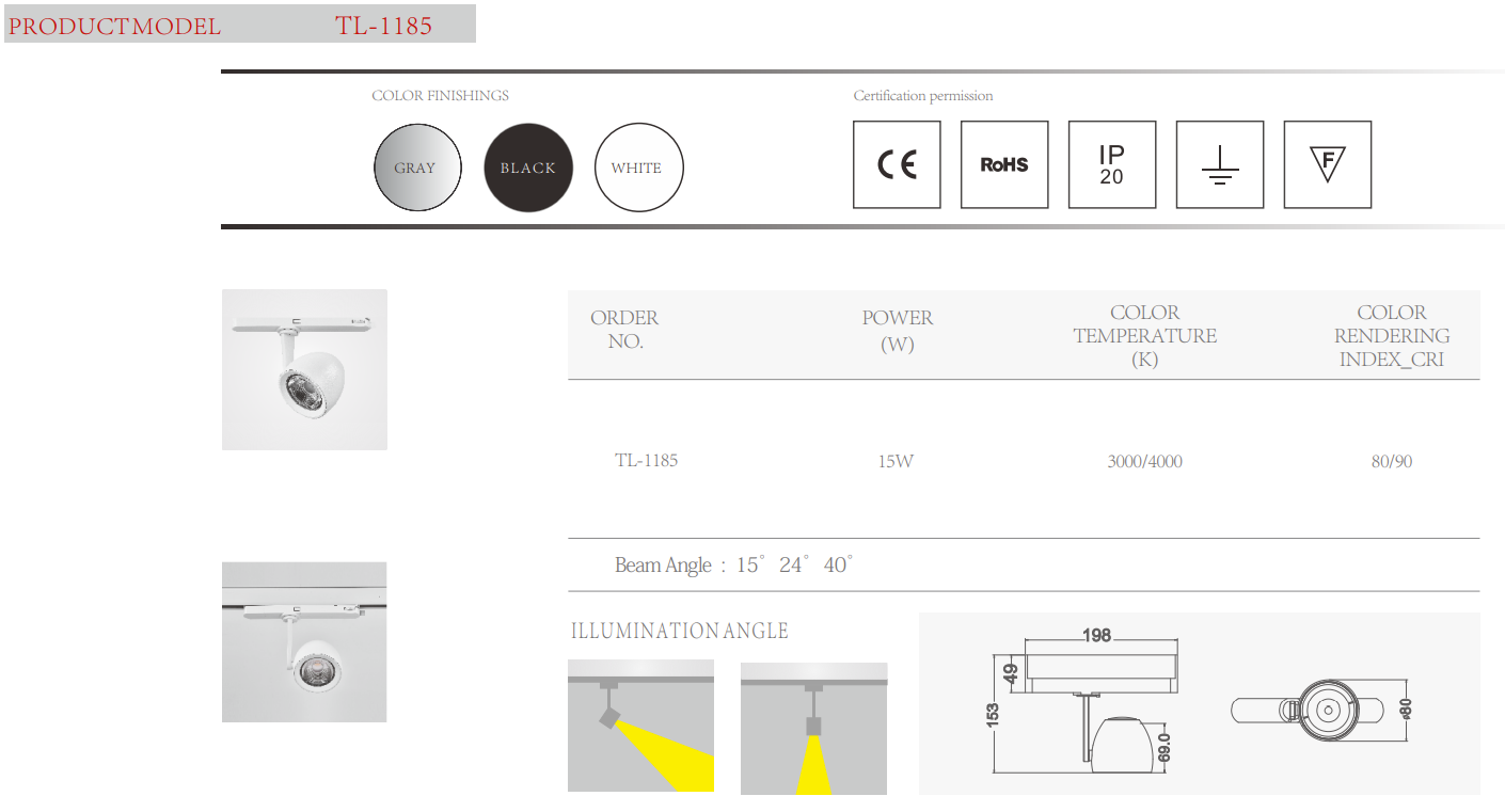New Design Aluminum Adjustable LED integrated tracking light fixture adapter combined track light 32W