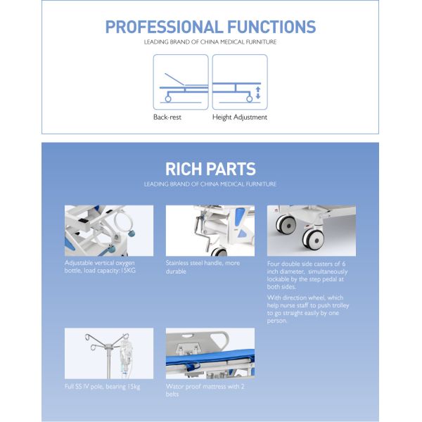 Patient Transport Emergency Resuscitation Trolley