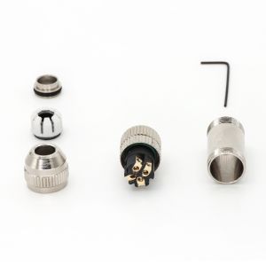 M8 Female Field-Wireable Connector 4 Pin Straight IP67