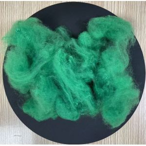 Cheap Recycled Polyester Staple Fiber 8D 65mm Deep Emerald Green for sale