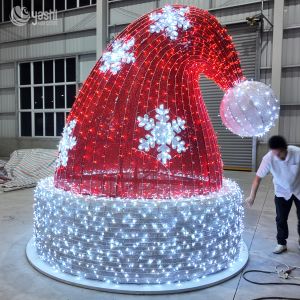 Handmade Christmas hat decorative lanterns are used for Christmas decorations,