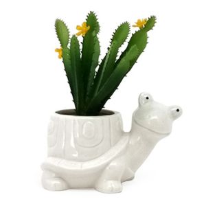 Hot sale custom white stoneware succulent 3D Snail shaped flower succulent pots