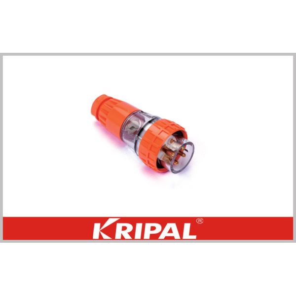 56P432 4 Pin Straight Australian Round Pin IP66 Plug , 5 Waterproof Electrical