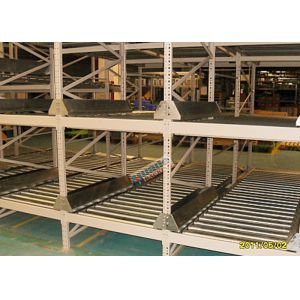High Density Light Grey Flow Rack Shelving , Industrial Pallet Racks Heavy Duty