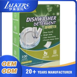 China ODM OEM Dish Washing Sheets Eco Friendly Dishwasher Cleaning Sheets on sale