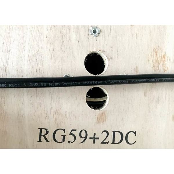 RG59U+2C 0.75MM2 Shotgun Coax Bulk CCTV Cable , Surveillance Camera Coaxial Cable