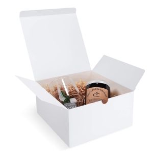 Folding Recyclable White Gift Packaging Kraft Paper Box For Candle Custom Logo OEM ODM