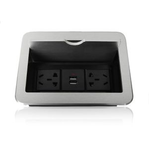 China Cover - Sliding Cable Cubby Box , Furniture Conference Table Cubby 250 Voltage on sale