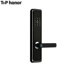 Black Aluminium Alloy TTLock Digital Door Lock Biometric Smartphone Remote