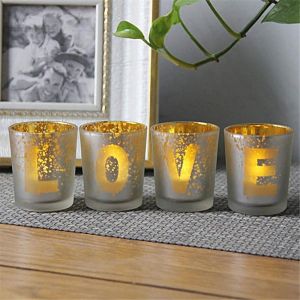 Electroplated Matte Glass Candle Holders With Morden Pattern