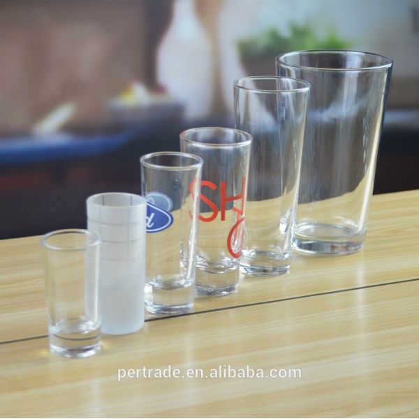 Quality High White Glass Customized Color Logo Tequila Shot Glass , Crystal Shot Glasses wholesale