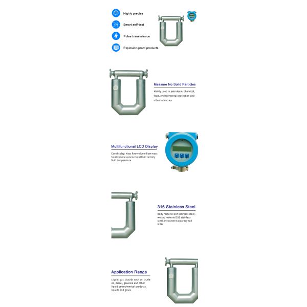 High precise samrt self-test pulse transmission explosion-proof pruducts P Series Coriolis Mass Flow Meter