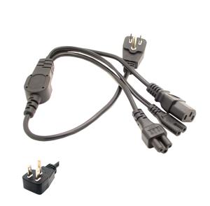China All in 1, UL Flat Plug to IEC C5/C7C13 multi-function power cord 0.6Meter on sale