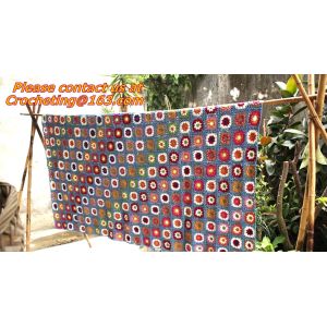 rustic handmade knitted crochet towel blanket carpet tablecrochet blanket sofa