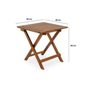 Small Folding Garden Table Side Patio Outdoor Coffee Tea Drinks Teak Wood Picnic
