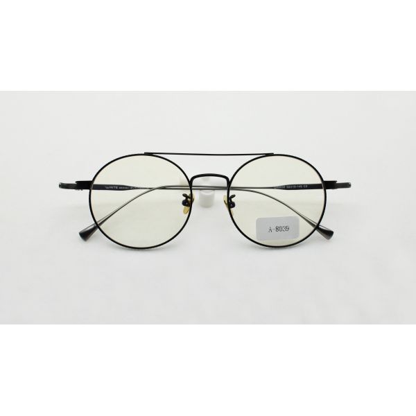 Retro Round Double Bridge Optical Frame High-end Pure Titanium Eyeglasses with